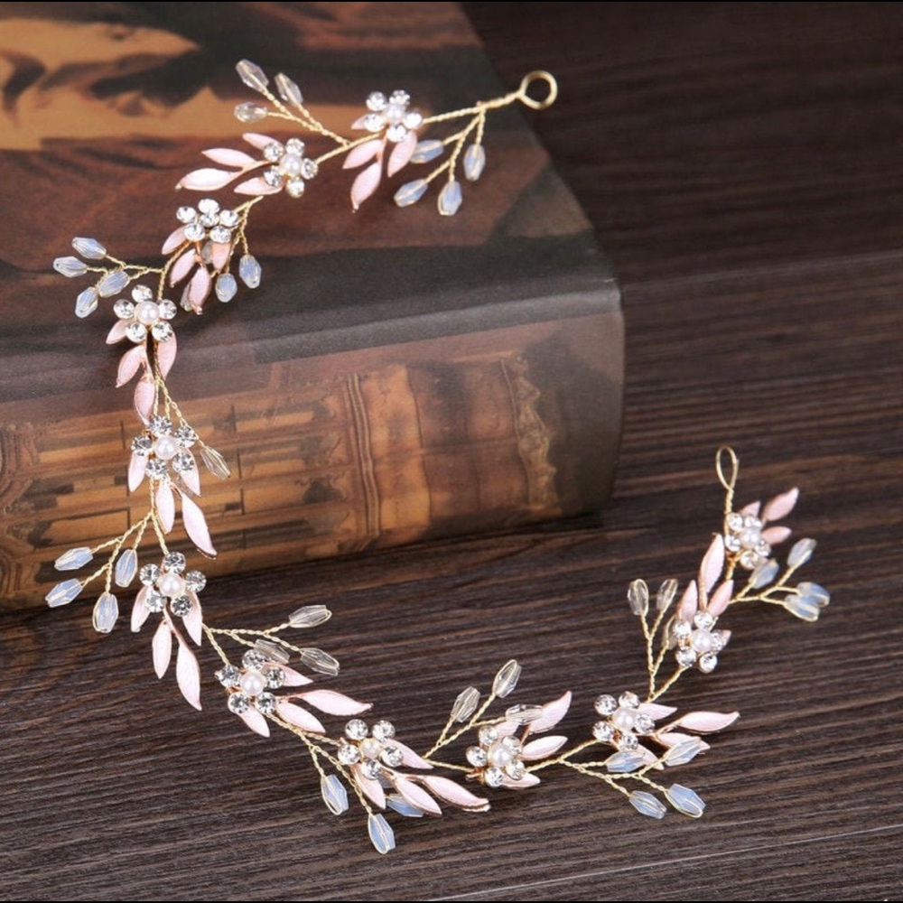 BHLDN Boho Rose Gold Bridal Hair Vine - NWOT - Picture 4 of 7